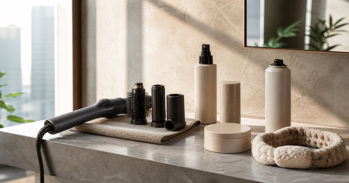 A Low-Clutter Hair Styling Shelf for Office Mornings