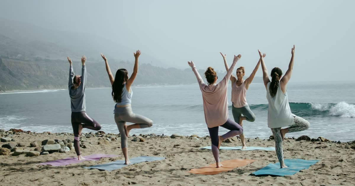 Yoga and wellness practice in studio
