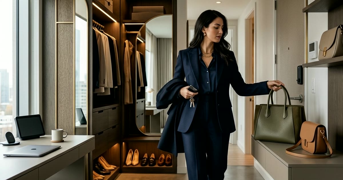 The AI-Era Desk-to-Door Routine: Bags, Lighting, and Closet Flow