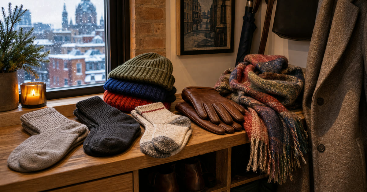 The Winter Hat, Wool Sock, and Leather Glove City Edge